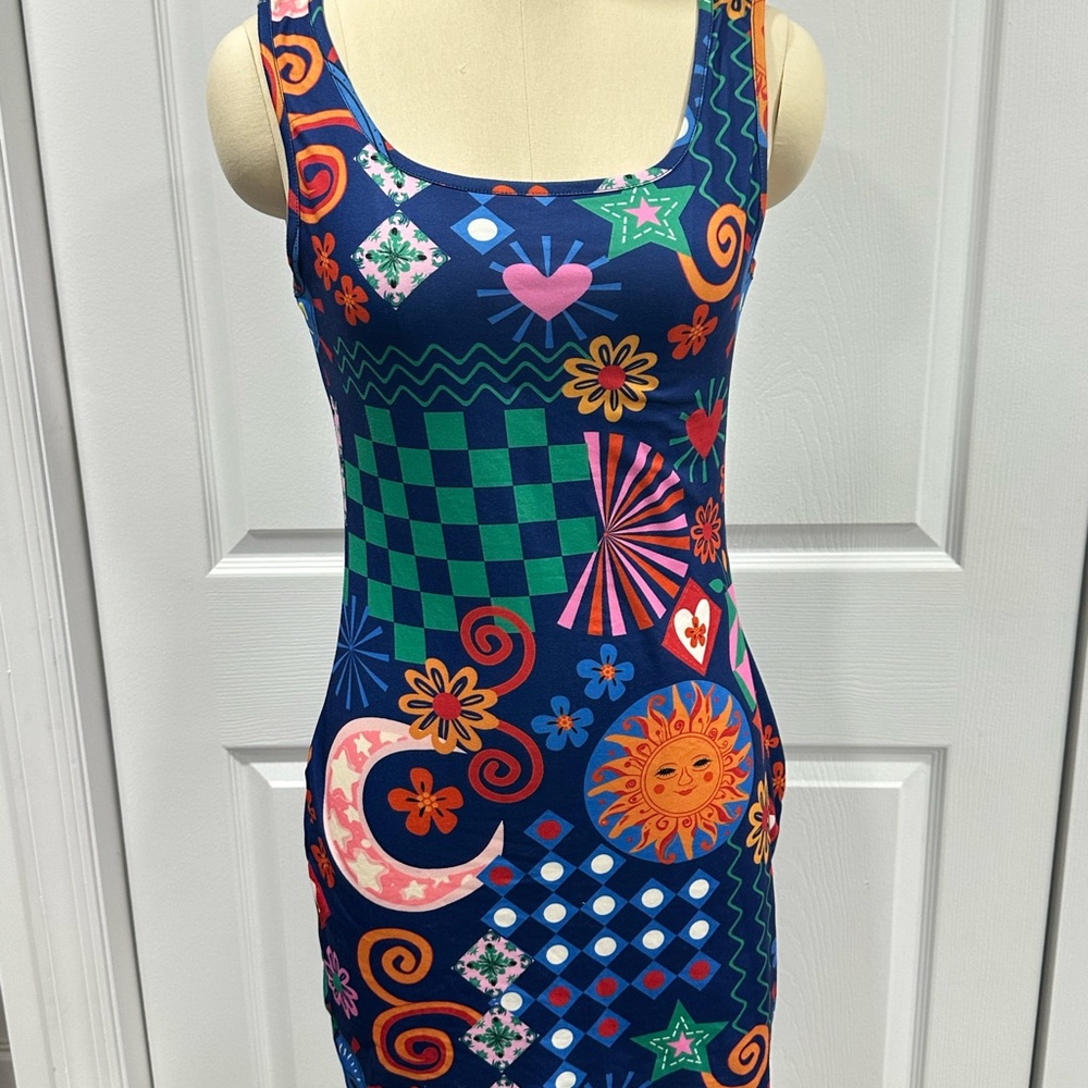 Amazon Multicolor Graphic Mini Dress